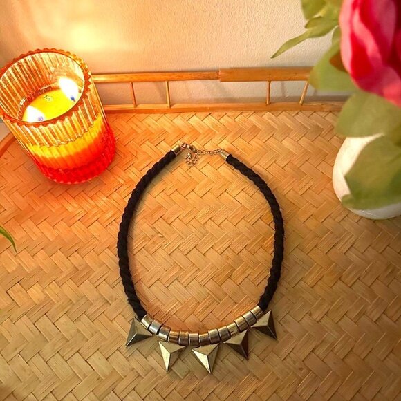 Boutique Jewelry - Unique Spikes & Rope Statement Necklace
